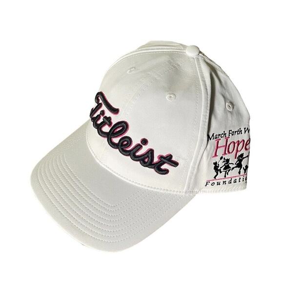 NWT Titleist Golf Performance Adjustable Hat Cap Hope Foundation White Unisex